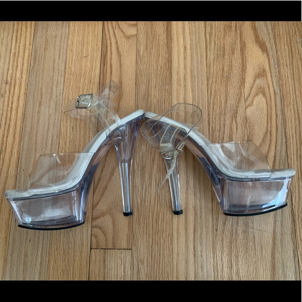 Clear Pleaser Stripper competition pole 6” heels